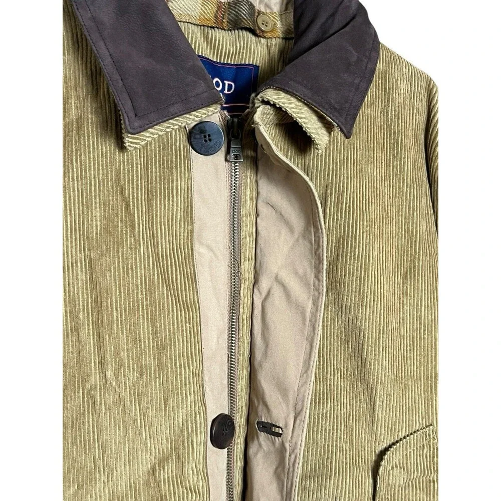 Vintage Corduroy Chore Barn Jacket‎ Mens Plaid Lined Heavyweight Denim Med IZOD